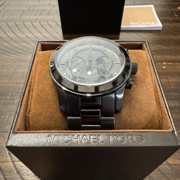 Michael Kors MK8157 Blacked Out Runway Chronograph Men's Watch - Picture 9 of 11